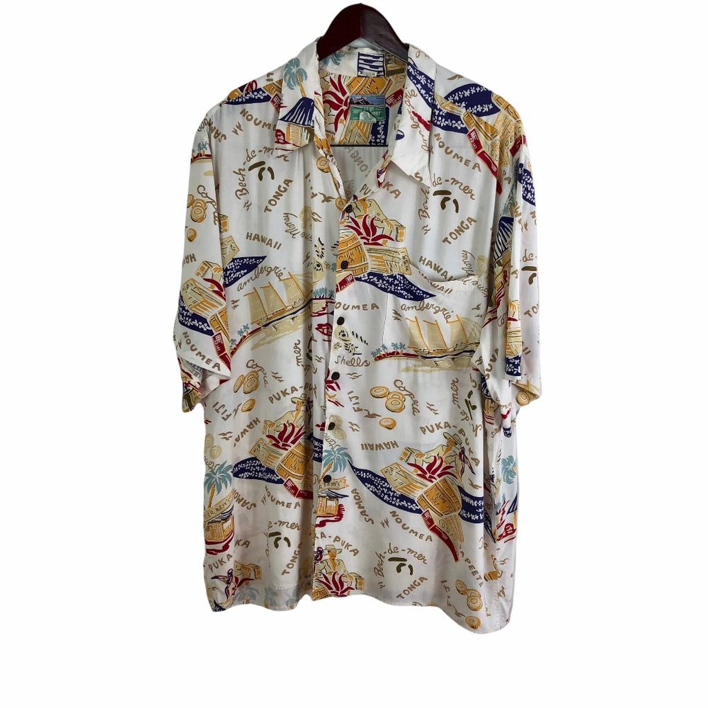 Reyn Spooner Hawaiian Traditionals size XXL Tonga Fiji Puka Button Up Shirt